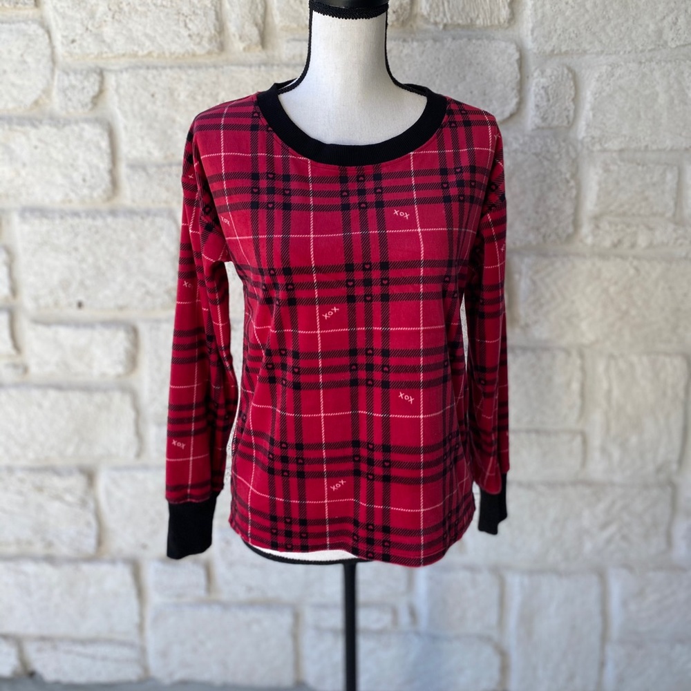 Betsy Johnson Red Plaid XOX Top / Size Small